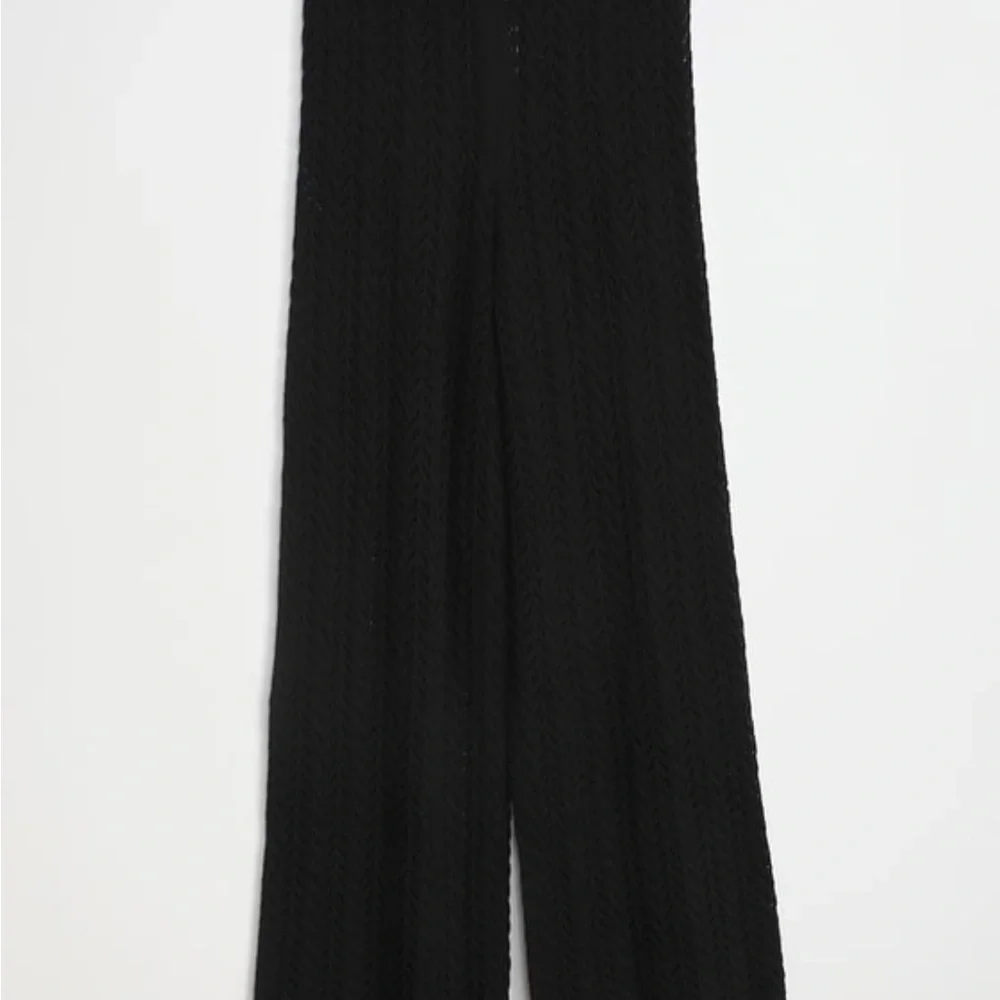 Balmy Breeze Black Crochet High-Waisted Swim Cover-Up Pants - Picture 6 of 7
